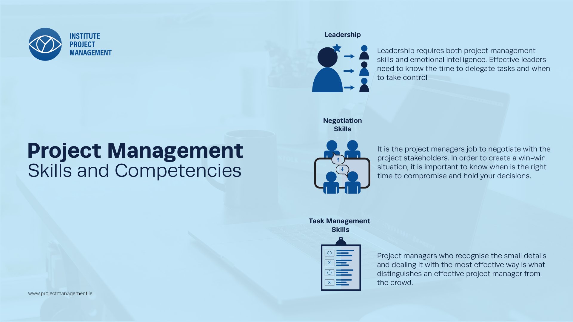 skills and competencies infographics - project manager