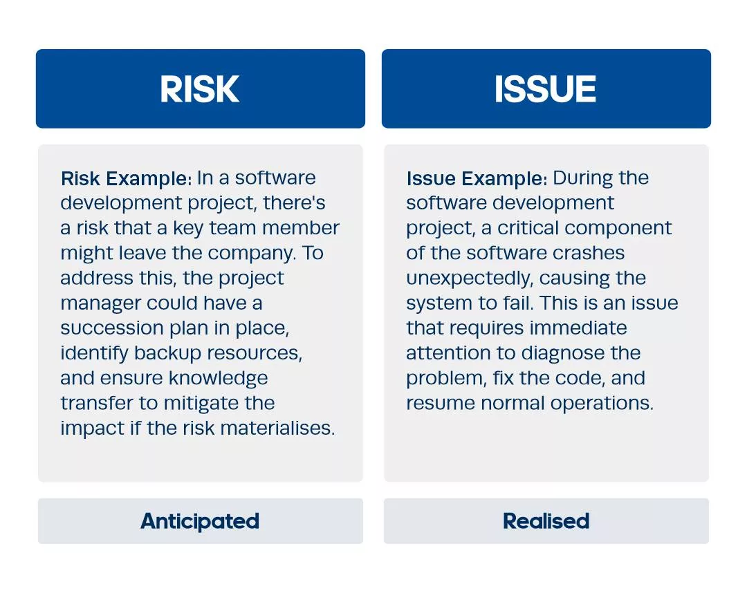 Examples of project risk and project issue