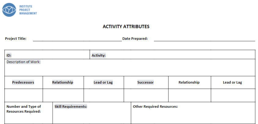 Activity Attributes Template