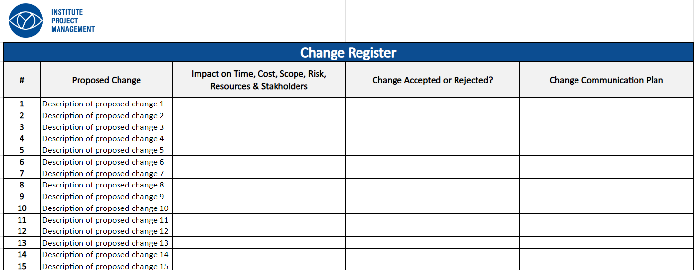 Change Register Template