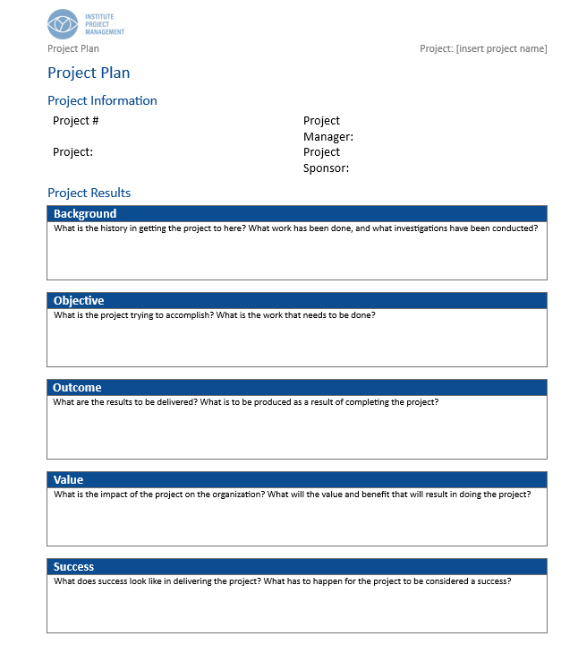 Project Plan Template Preview